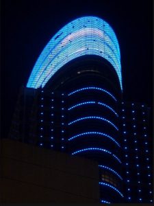 Futronix colour LED lighting display at the top of the Goethe Hotel